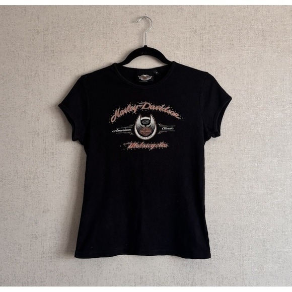 Harley-Davidson Tops - Harley Davidson Womens T Shirt size Medium Black and Gold